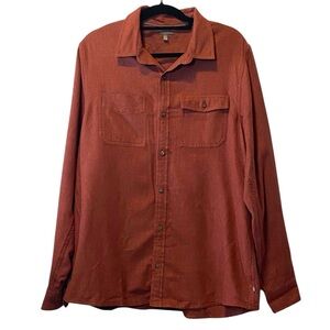 Toad&Co Alverstone Long Sleeve Shirt Mens Large Rust Button Up Flannel Top